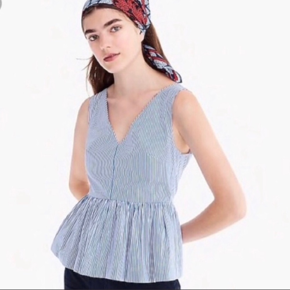 JCrew V-NECK PEPLUM TOP  sz 6 NWT